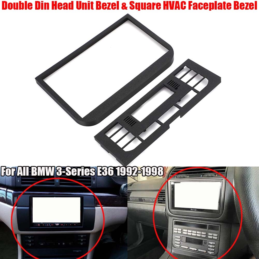 For 1992-1998 BMW 3-Series E36 Double DIN Headunit Fascia Panel Bezel Combo US