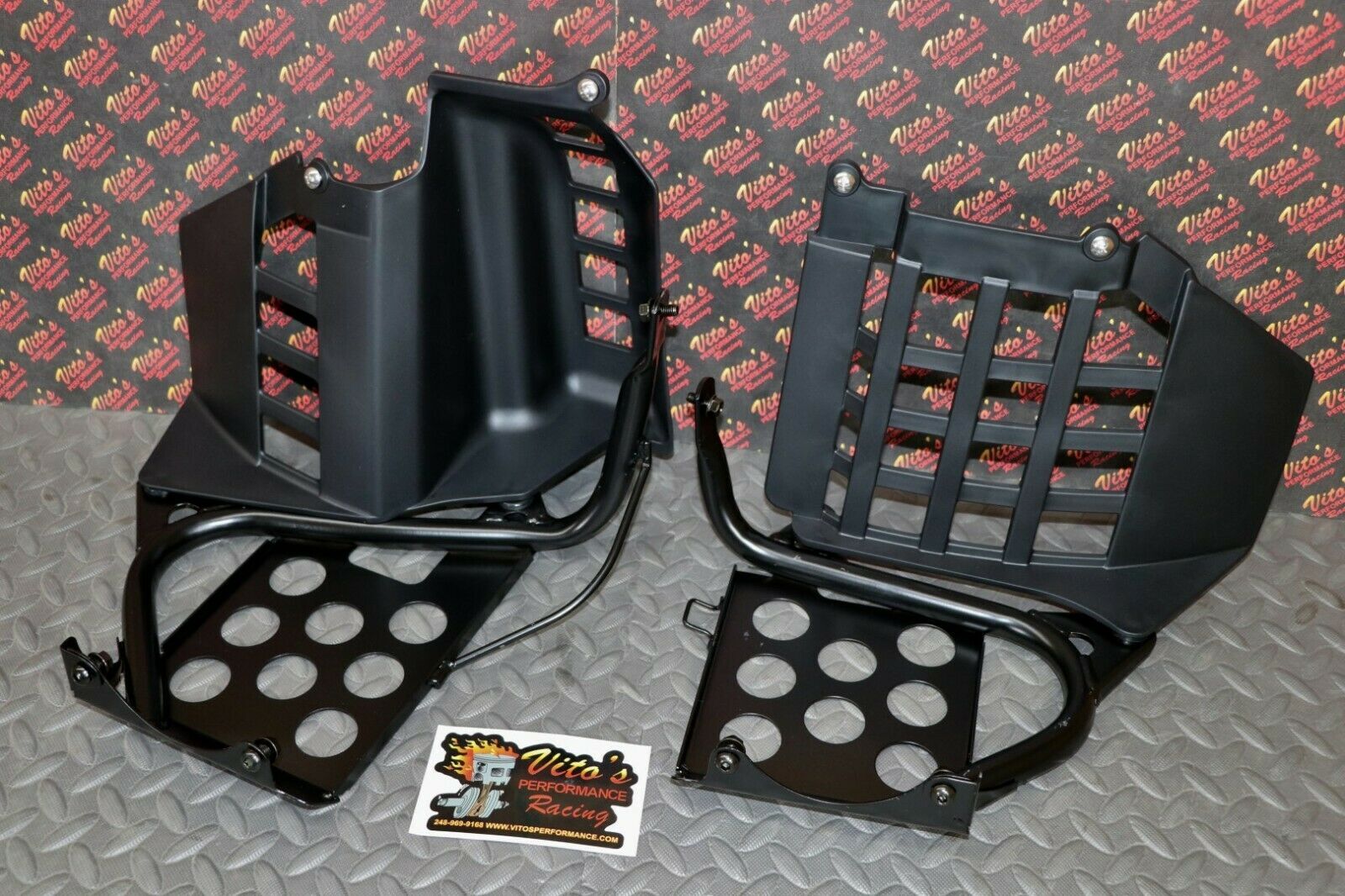 Black Heel Guards footrest Yamaha Banshee nerf bars plastics + HARDWARE BOLT KIT