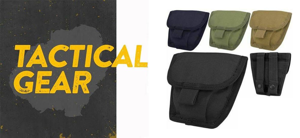 Tactical MOLLE PALS LEO Double Two Handcuff Hook Loop Pouch Holster