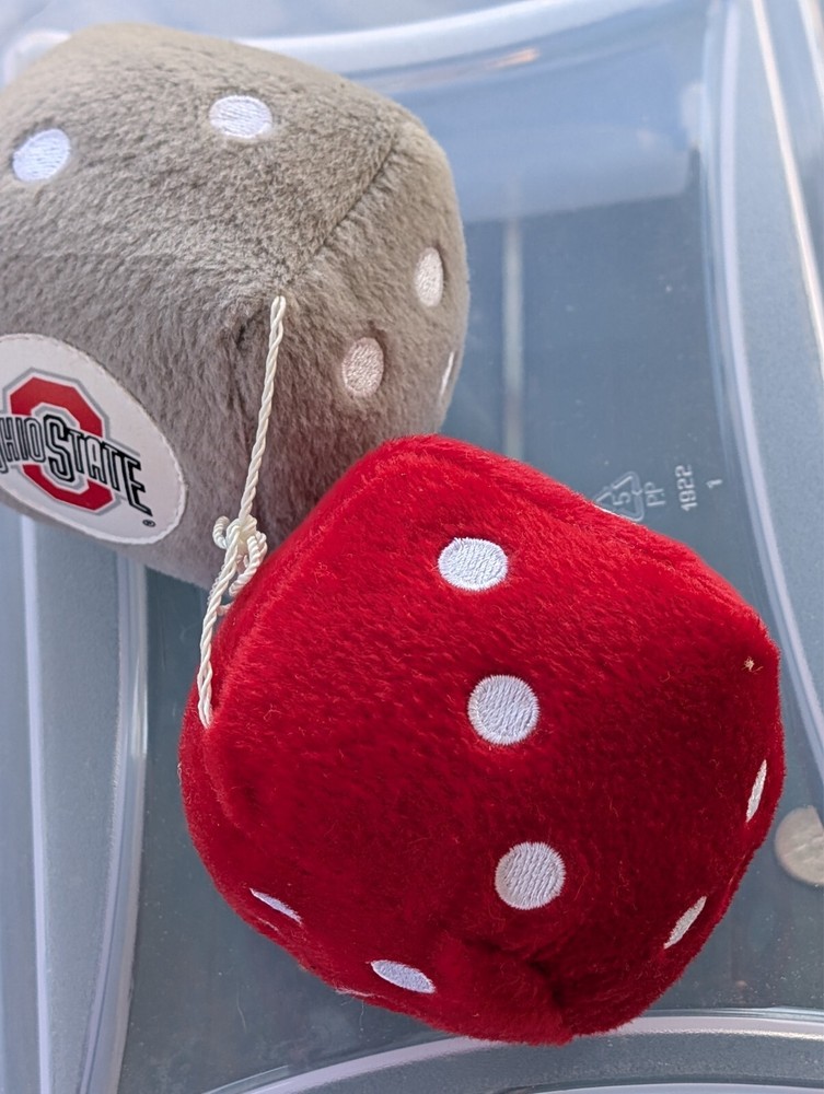 ohio state buckeyes fuzzy dice souvenir
