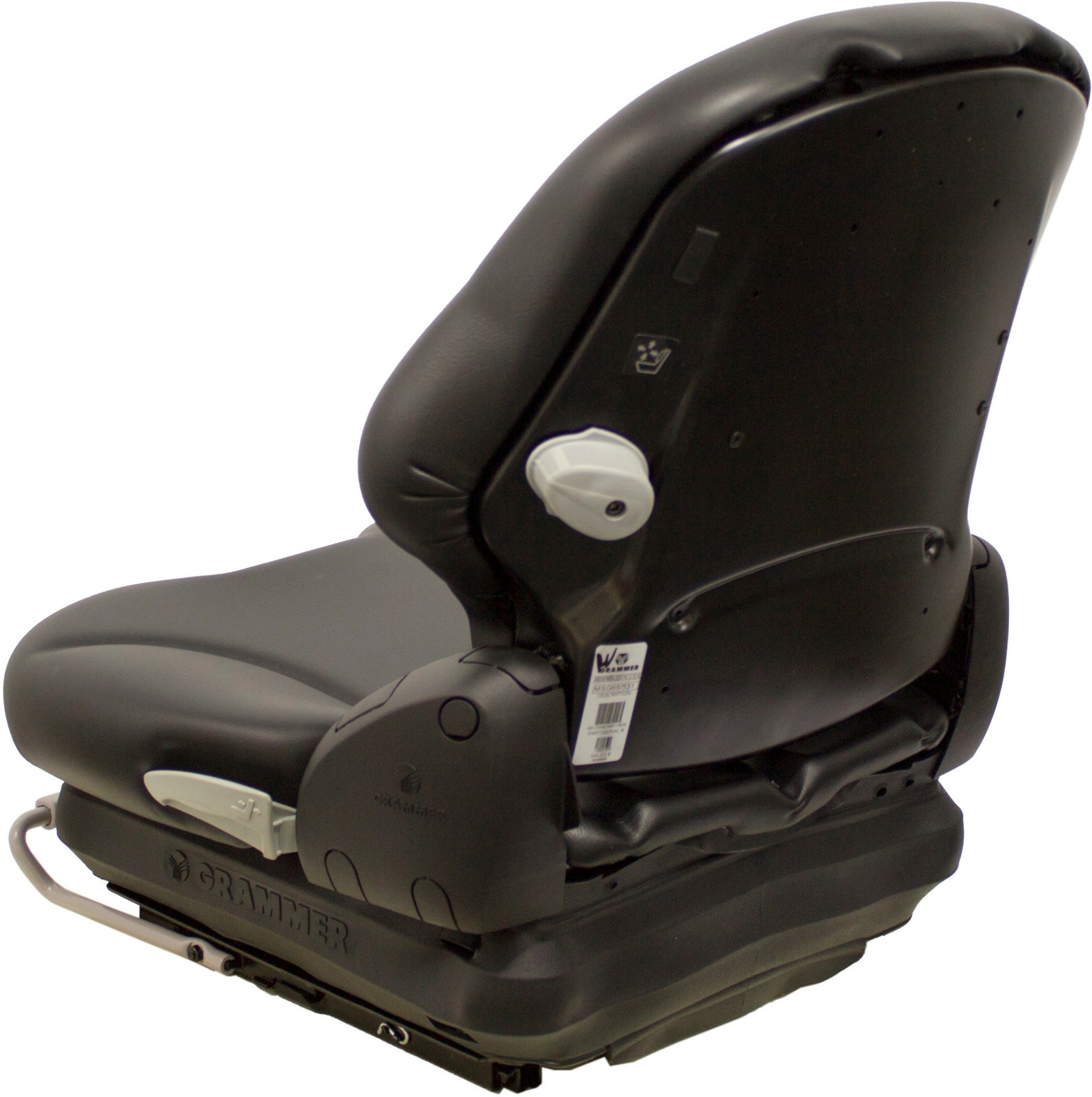 Grammer MSG65 Black Vinyl Seat w/Armrests - Fits Scag Ztr Zero Turn Mowers Etc