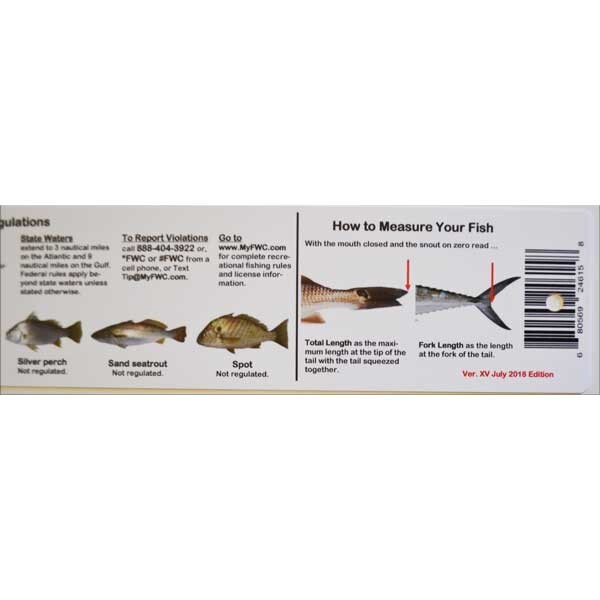 Super-Flex Fish ID & Regulations Ruler - Florida