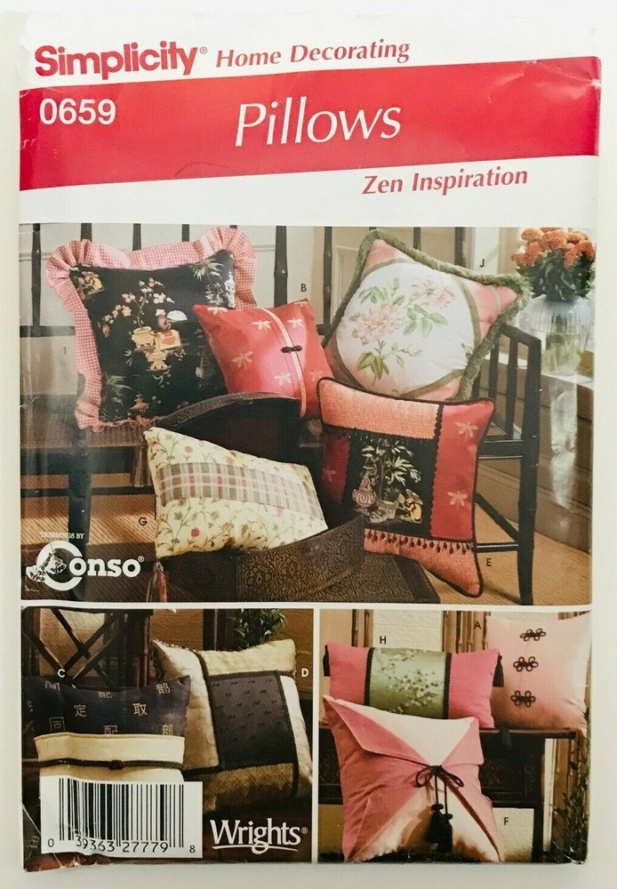 Simplicity ZEN INSPIRATION PILLOWS Sewing Instruction & Patterns 0659