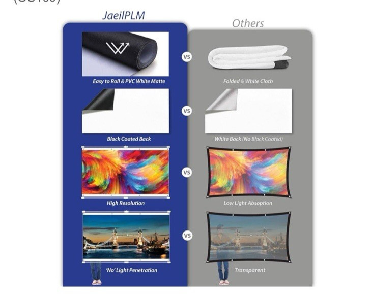 JaeilPLM 100-inch Portable Projector Screen