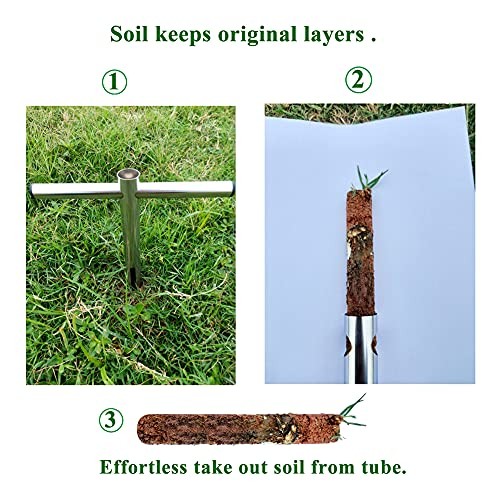 Soil Sample Probe 12 Inch with T Handle, Soil Sampler Tool, Soil Test Kit,