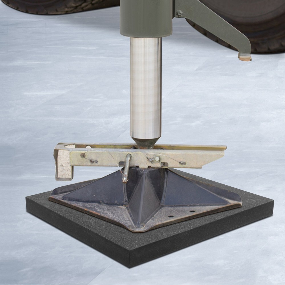 Square Medium Size Support Pad With Handle Black Heavy Duty Stabilizing Block