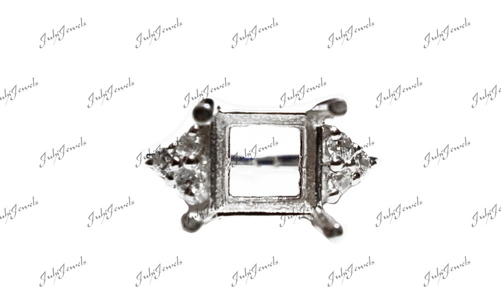 925 Silver Semi Mount Ring 5,6,7 mm Square 925 Silver Ring Blanks Silver Square