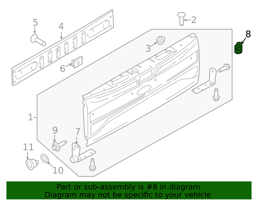 Genuine Ford Tailgate Hinge Spacer FL3Z-9943152-D