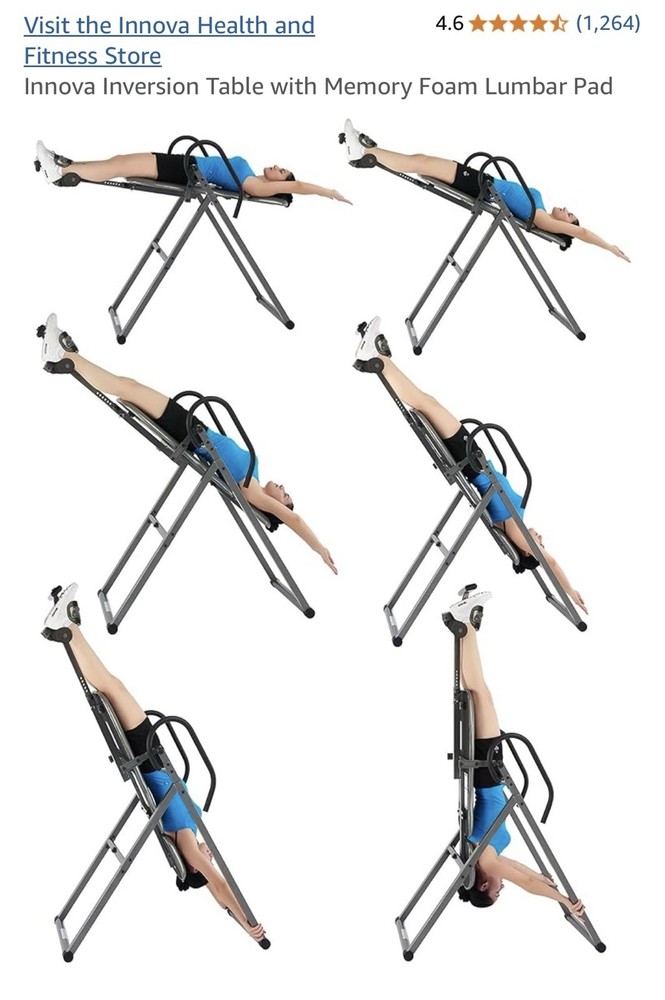 Innova Inversion Table with Memory Foam Lumbar Pad