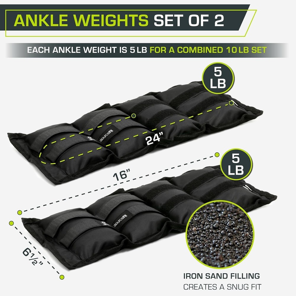 ProsourceFit Ankle/Wrist , 5 lb/Small , Neoprene exterior