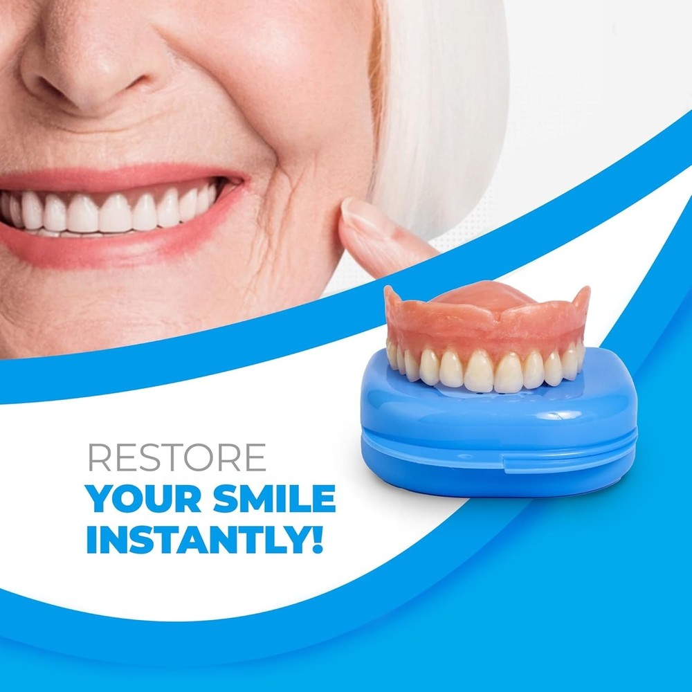Custom-Fit Upper Dentures for Quick, Comfortable Smile Makeover - Medium/Large