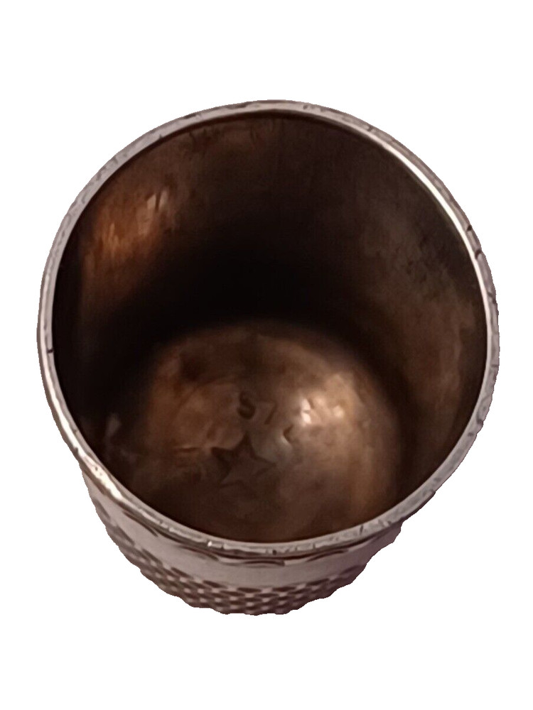 Sterling Decorated Thimble Size 5 Mono LBD