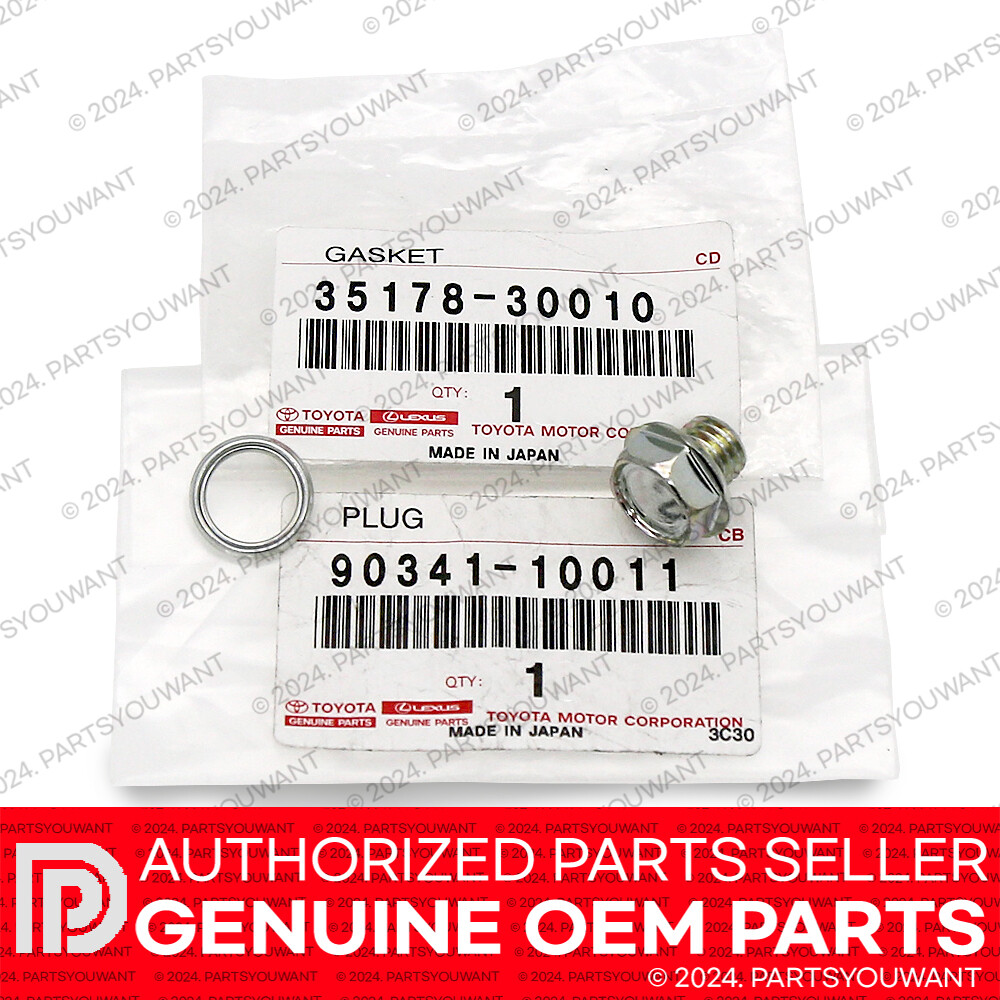GENUINE Toyota Lexus OEM Transmission Drain Plug 90341-10011 Gasket 35178-30010