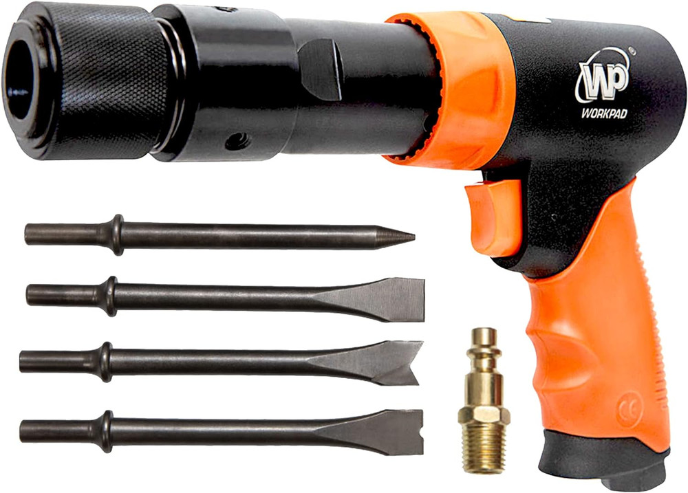 Pneumatic 190mm Long Barrel Air Hammer Tool with Quick Change Chisel Retainer