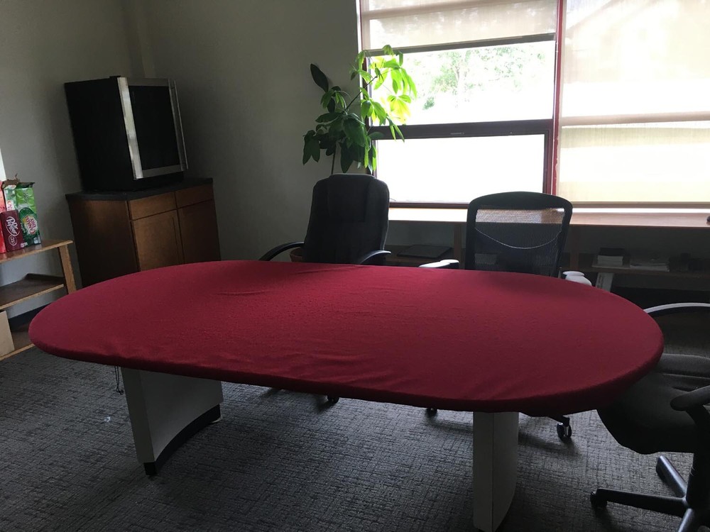 Felt poker table cover - for round table with leaf insert / oval table FS