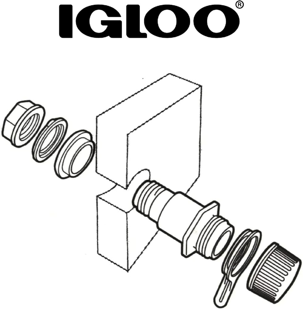 Igloo Replacement Threaded Drain Plug One Size Coolers And Ice Chests White NEW