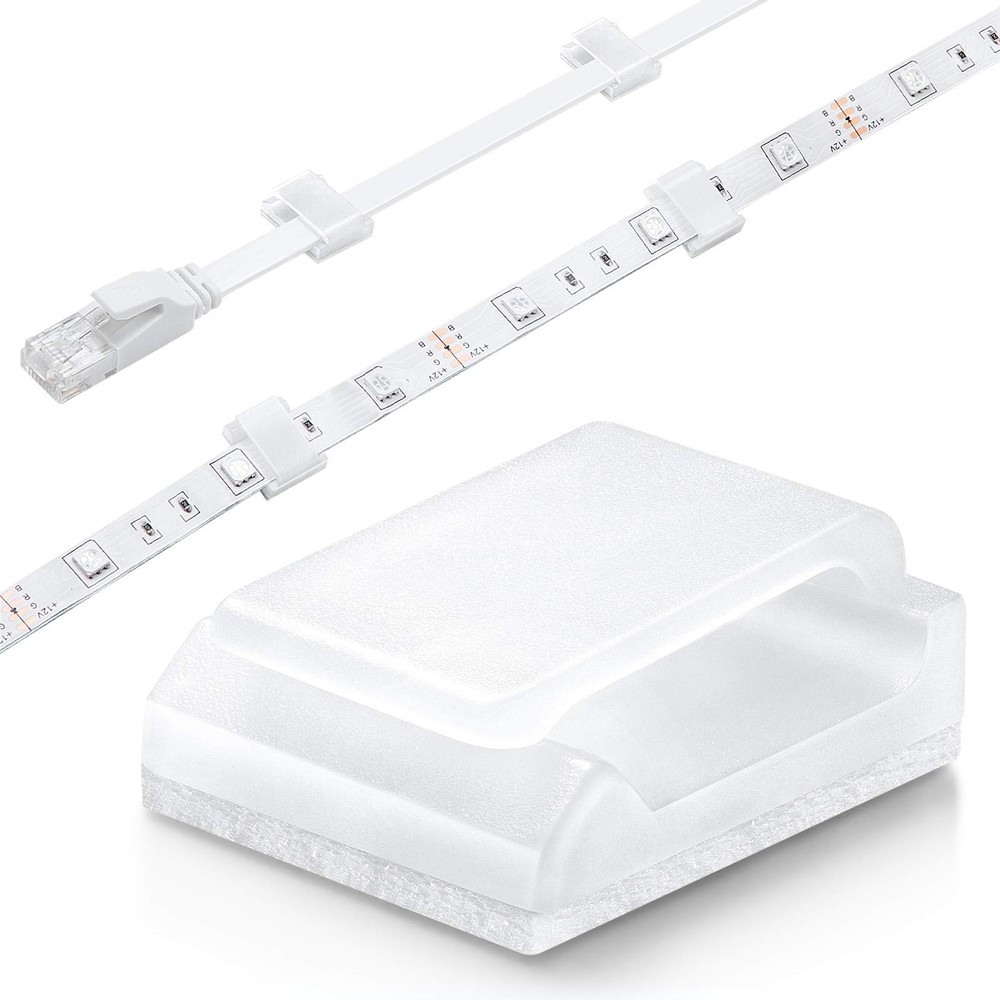 Cable Tidy Management Self Adhesive Cable Clips,100Pack Clamps Fix Led Light ...