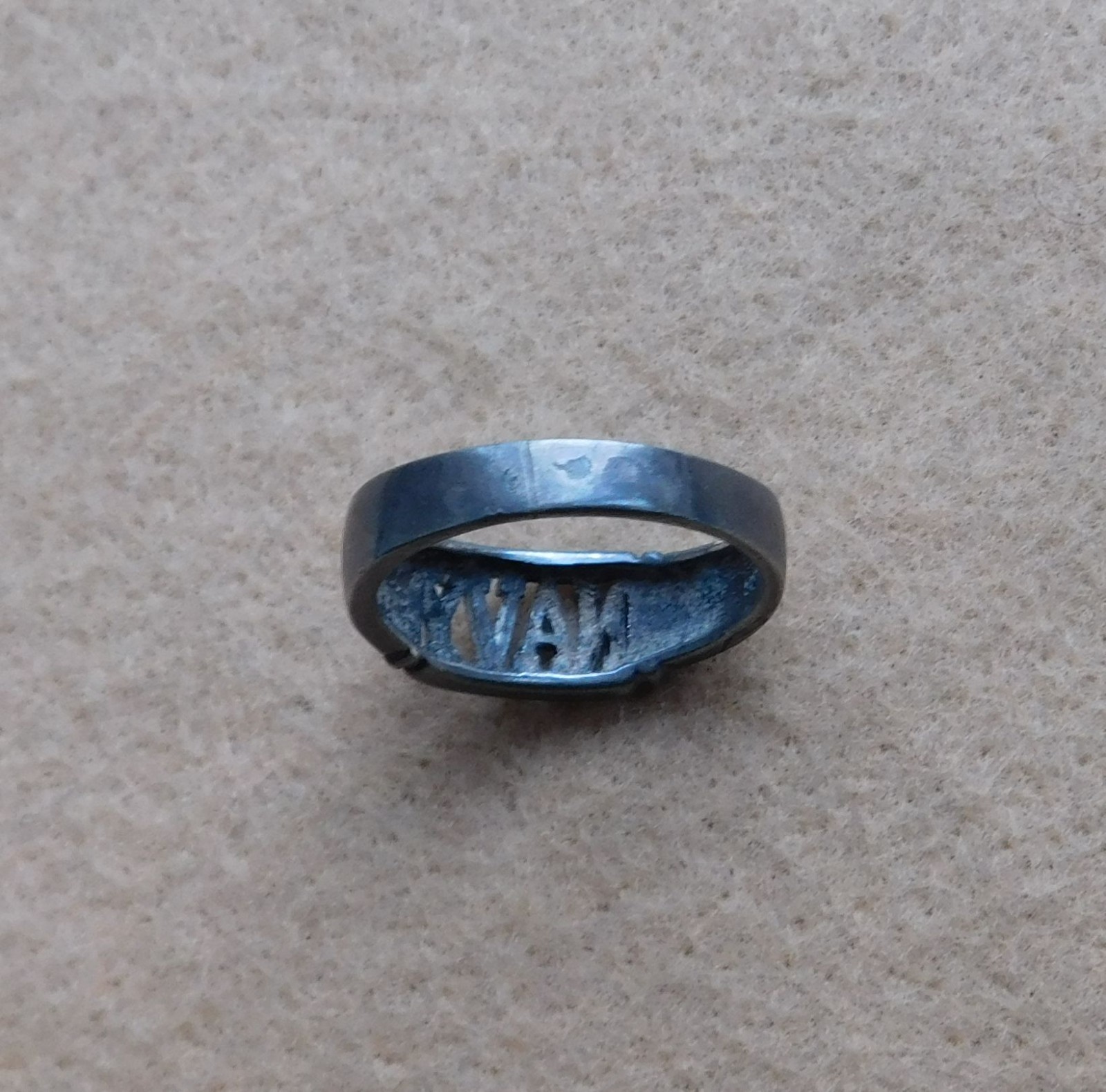 ORIGINAL WWII ERA U.S. NAVY RING - 925 STERLING SILVER, SIZE 11/11.50