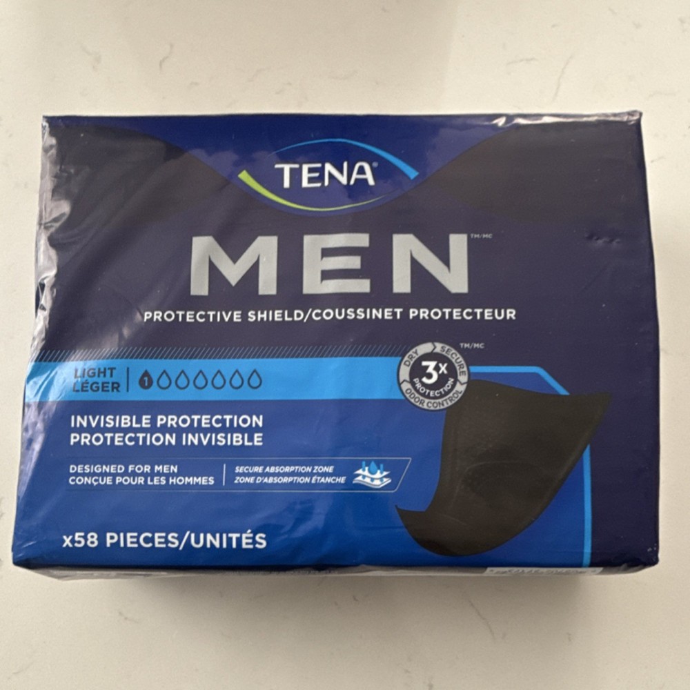 Tena Men Protective Shield Light Absorbency Black Disposable 58 Pieces