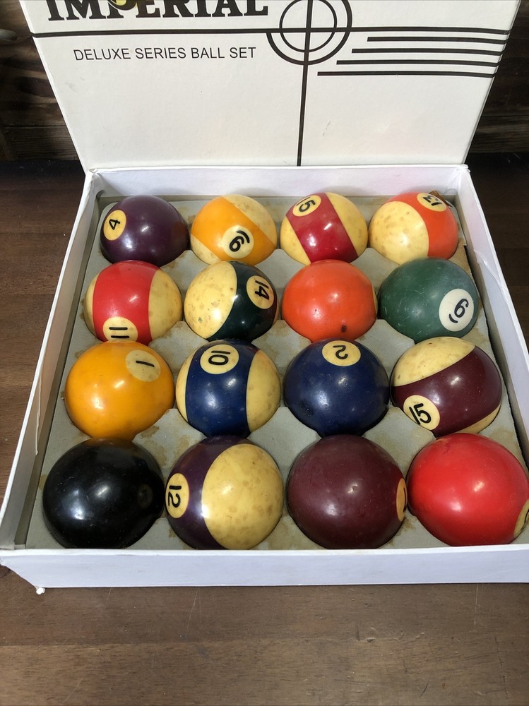 Vintage Billards Pool Ball Set Size 2 1/4