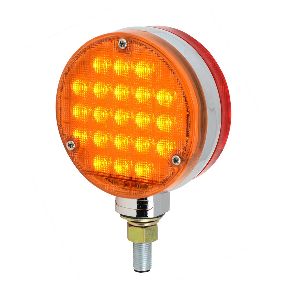 4″ DOUBLE FACE SMART DYNAMIC LED PEDESTAL LIGHT CLEAR/RED/AMBER (DRIVER SIDE)