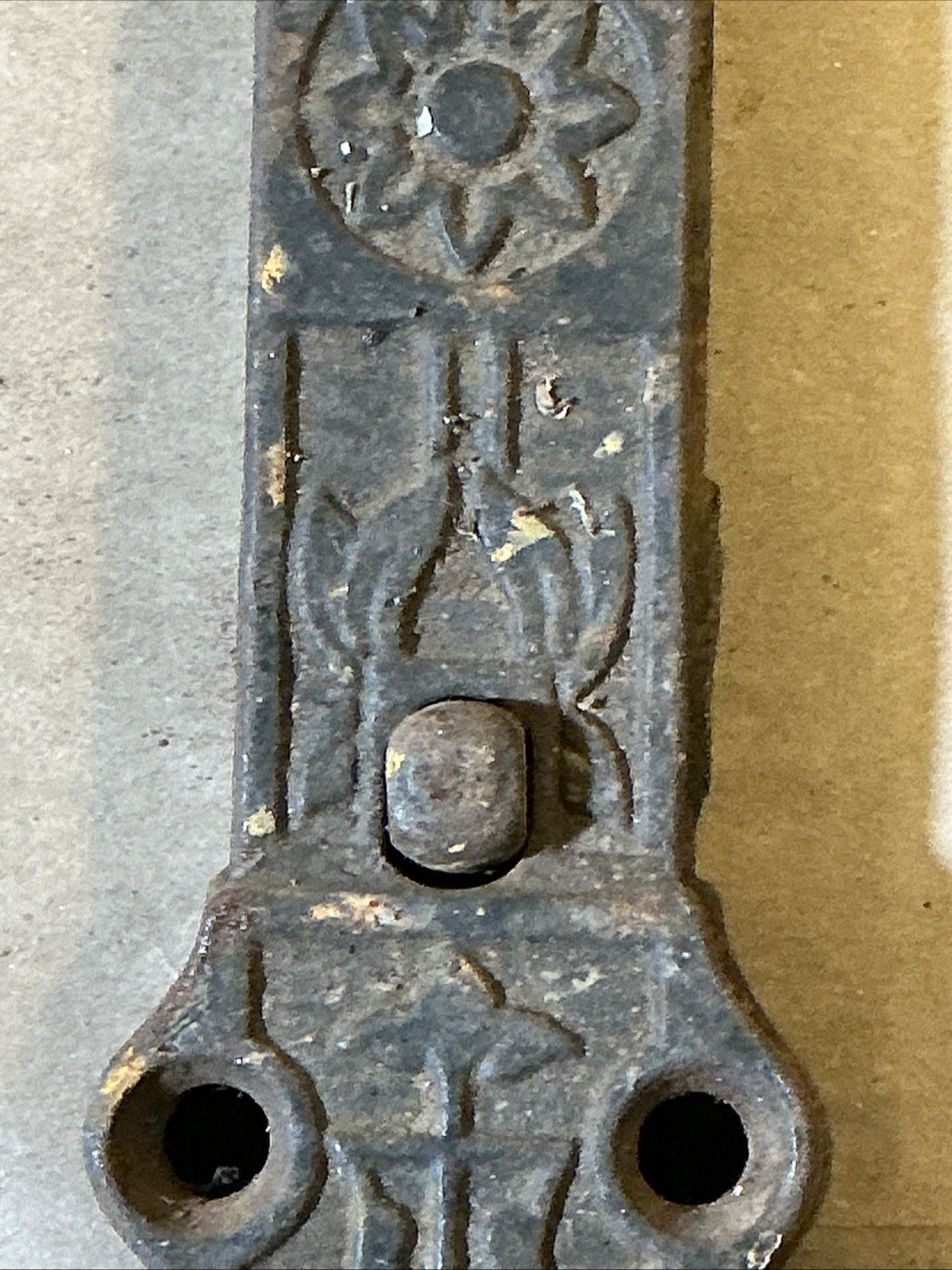 Antique Victorian Cast Metal Door Lock Surface Latch As Is INV-AT13