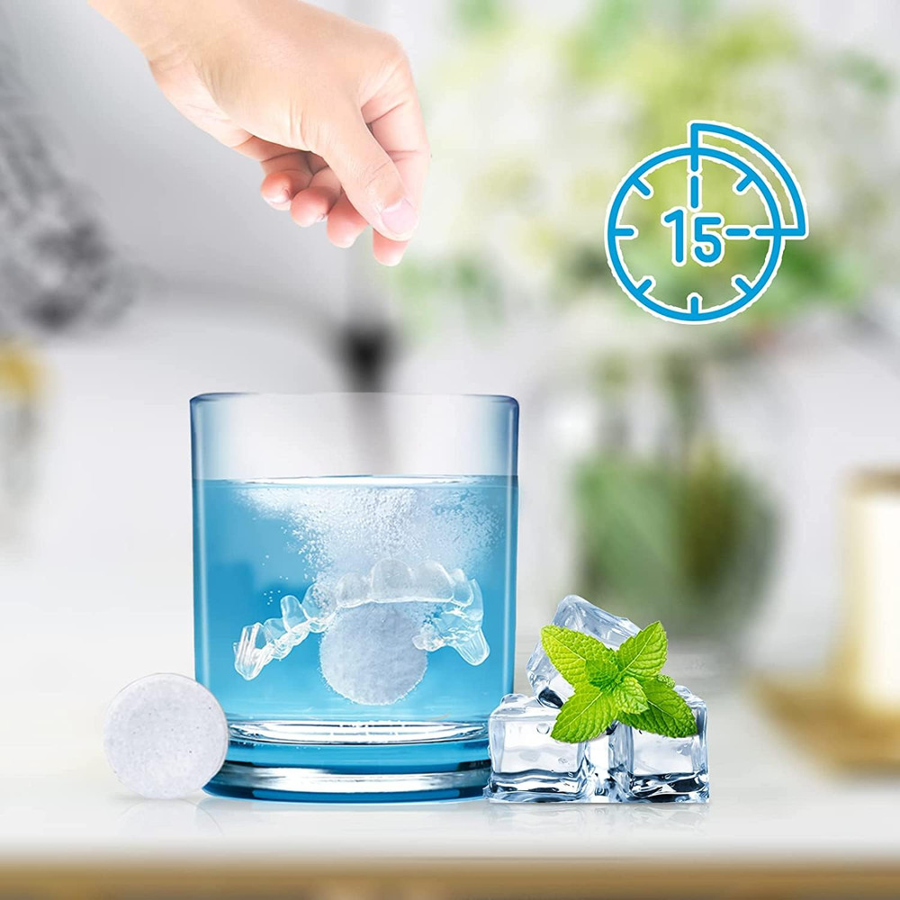 Aligner Cleaning Tablets 120 Pcs Dental Retainers False Teeth Bright Remove Odor