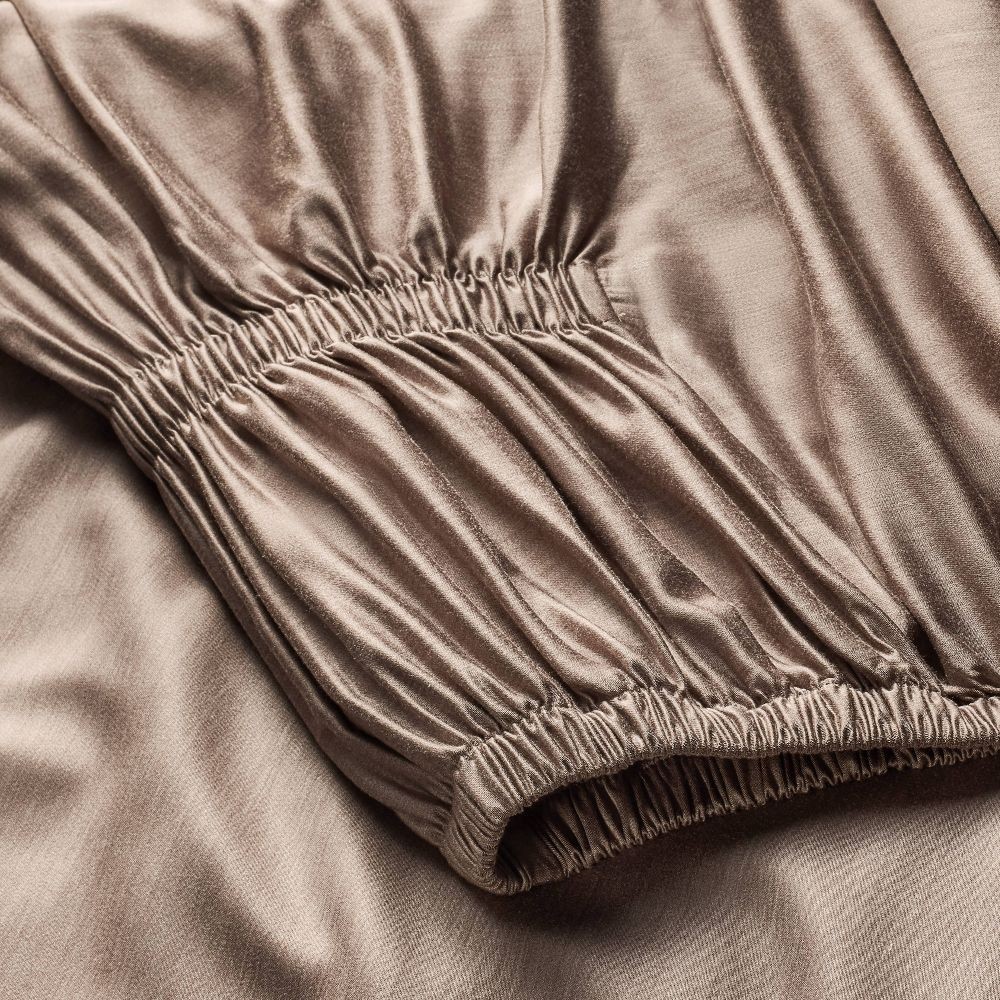 Queen 400 Thread Count Rayon from Bamboo Sheet Set Fig Brown -