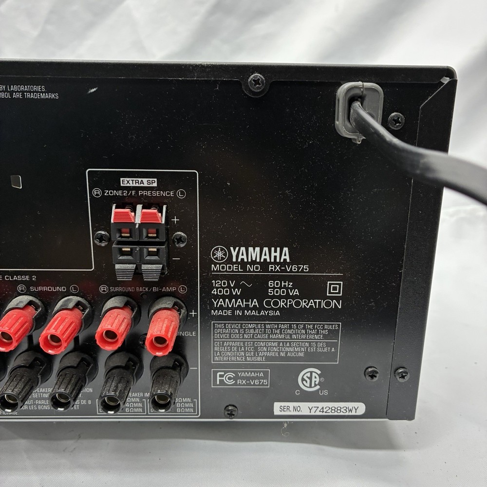 Yamaha RX-V675 AV Receiver 7.2 Channels Multi Zone - With Remote Bundle