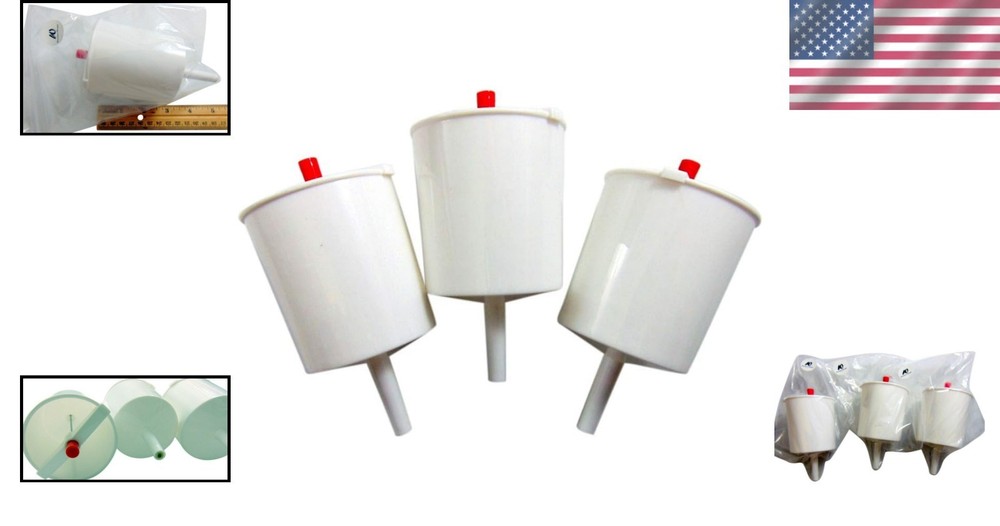 3-Pack White Plastic Communion Cup Fillers with Push Button - No More Spills!