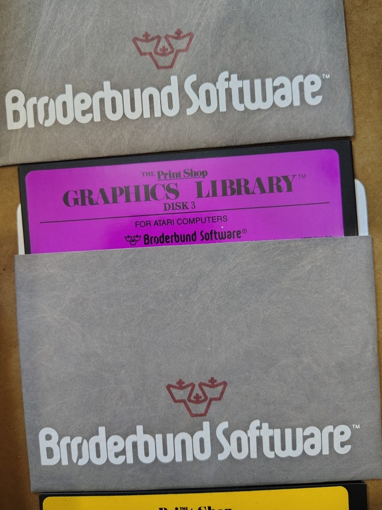 The Print Shop Companion Graphics Library Disk 2 Disk 3 Atari Computer Software