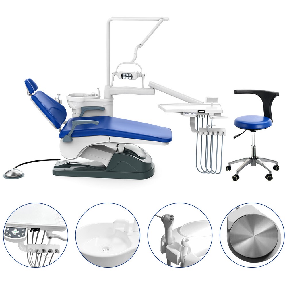 Dental Unit Chair Hard Leather Computer Controlled/Delivery Unit &4H Compressor