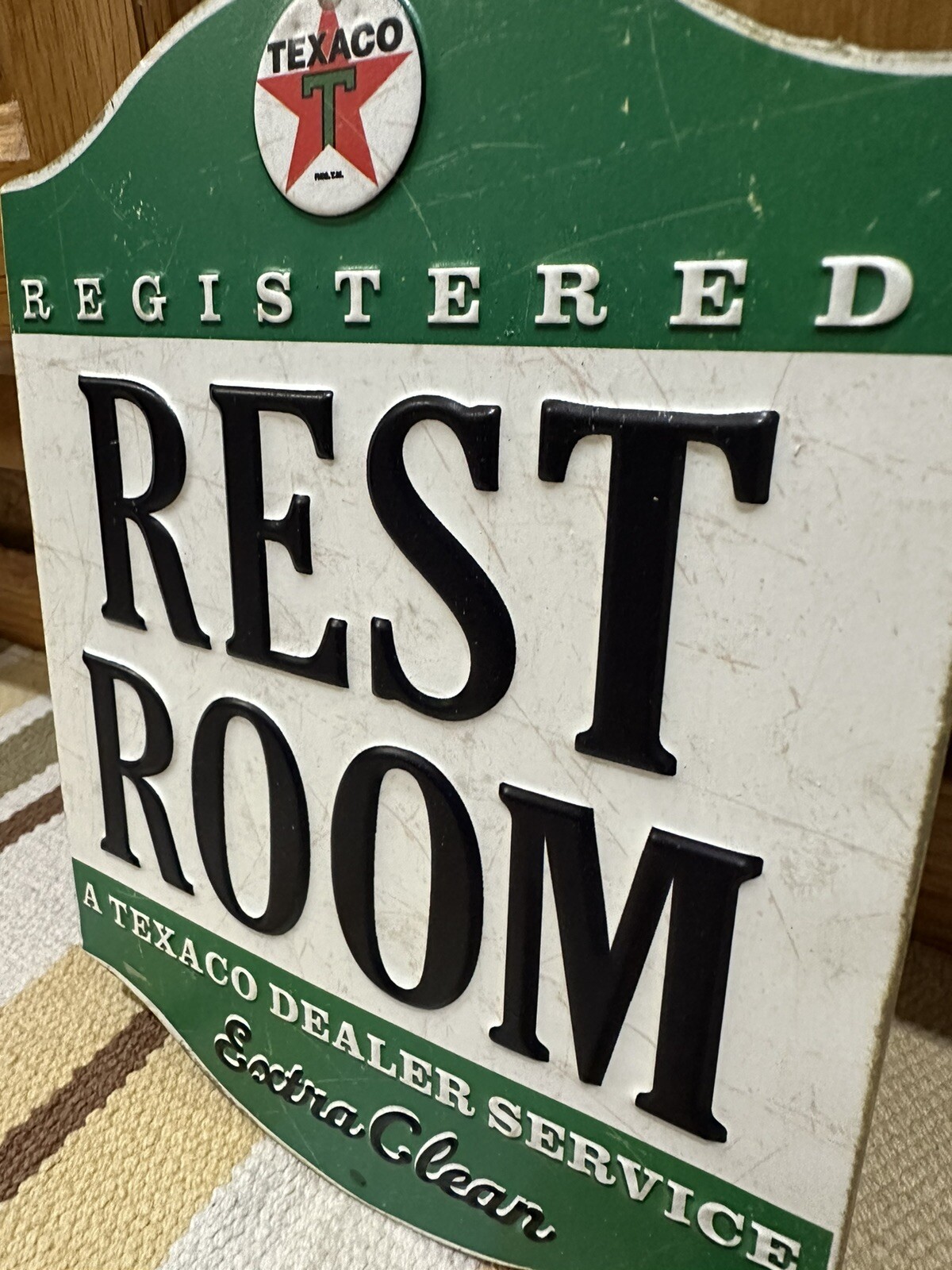 Texaco Restroom Metal Sign Bathroom Gas Oil Garage Vintage Style Wall Decor