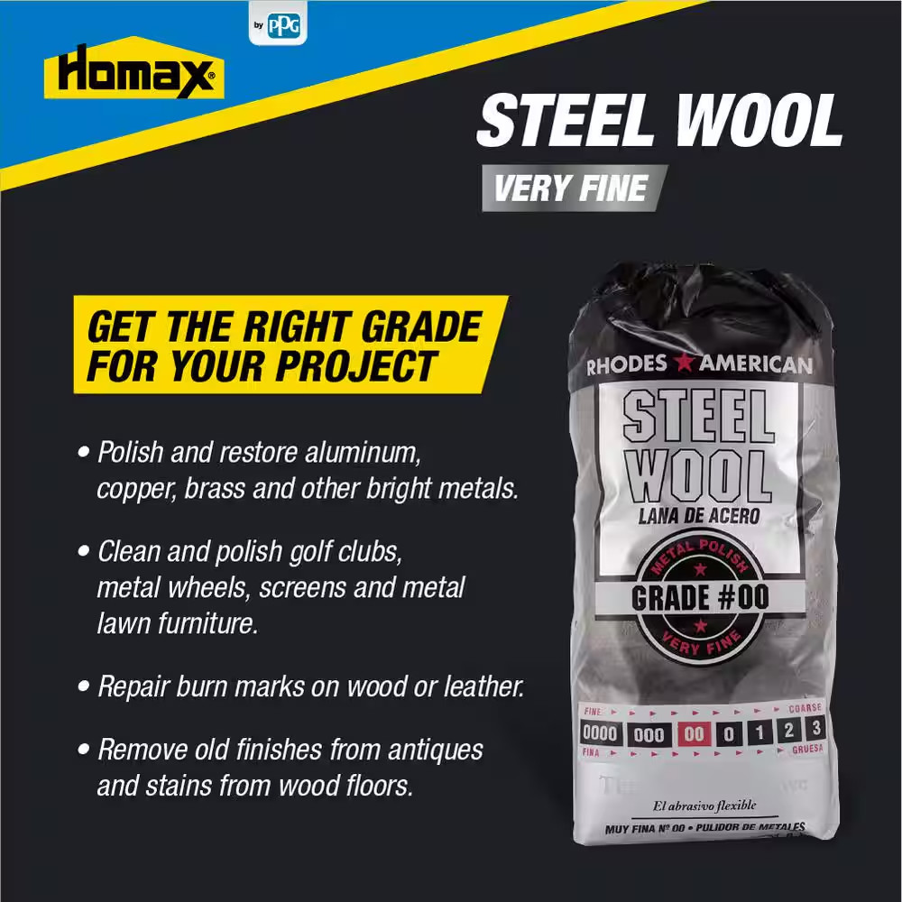 Fine Grade #00 Steel Wool (12-Pad)