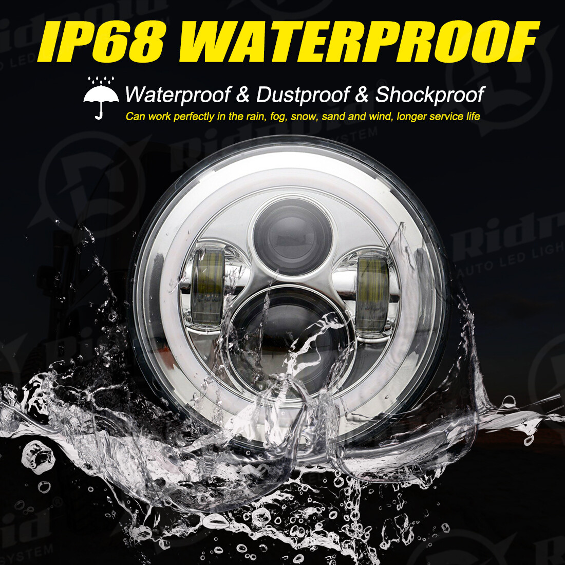 7" LED Headlight Halo + Passing Lamps For Harley Heritage Softail Classic FLSTC