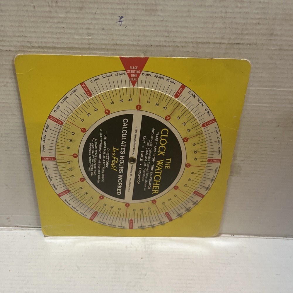 Vintage MANUAL HOURS CALCULATION