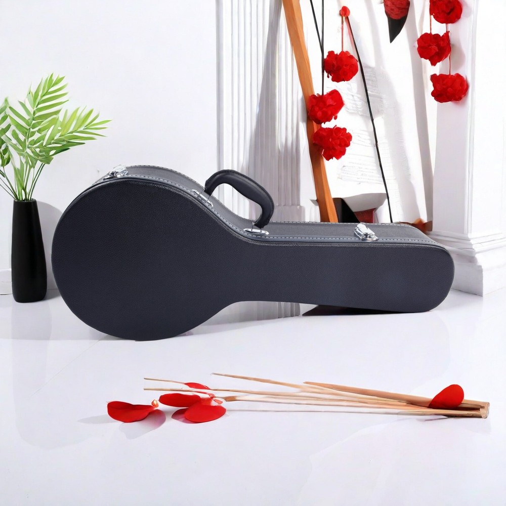 A-Style Black Mandolin Hard Shell Case With Microgroove, Mandoline Hard Case