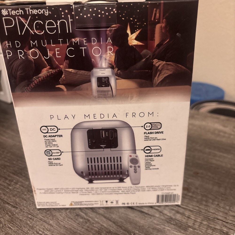 Tech Theory - PIXcent - Hd Multimedia Projector - Open Box New