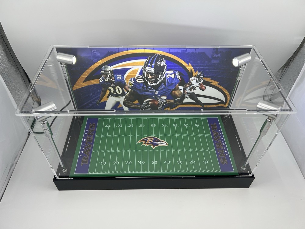 Ed Reed - Ravens - Custom 2 Mini Helmet Display Case W/ LED Lights