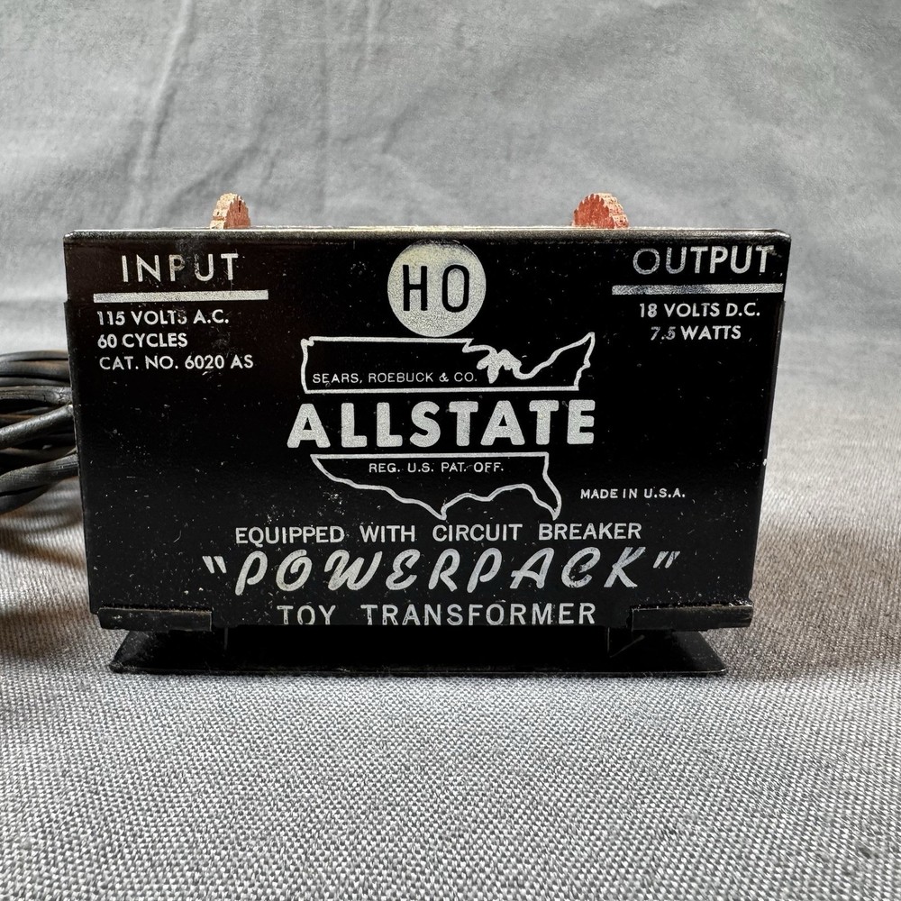 Sears Roebuck & Co Allstate Train Transformer Powerpack #2130AS 18vDC Untested