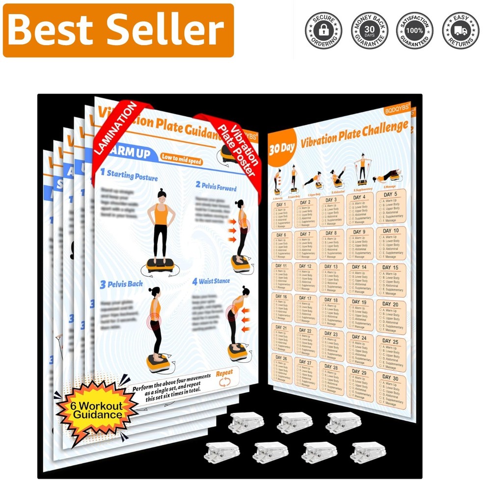 Essential Vibration Plate Exercise Poster: 6 Techniques & 30-Day Workout Planner