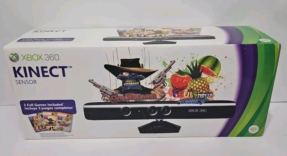 Kinect Sensor Bar for Microsoft Xbox 360 New Open Box With Unused Game Codes