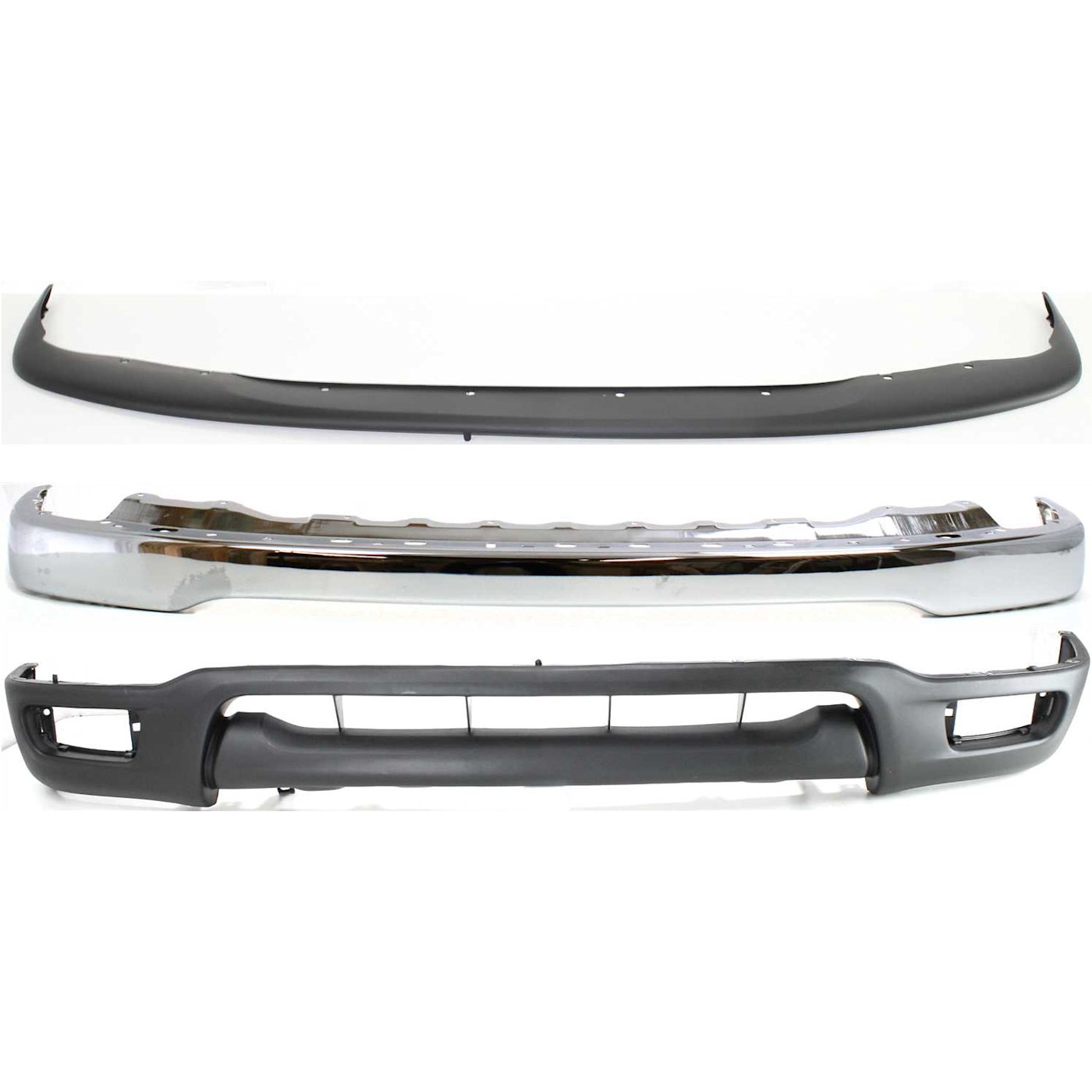 Bumper Kit For 2001-2004 Toyota Tacoma 4WD RWD Chrome Steel Front