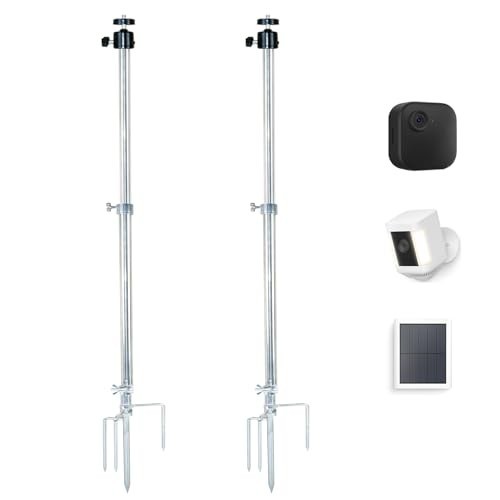 2 Pack Adjustable Camera Ground Stake Mount for Security Cameras, 26.3-39.3In He