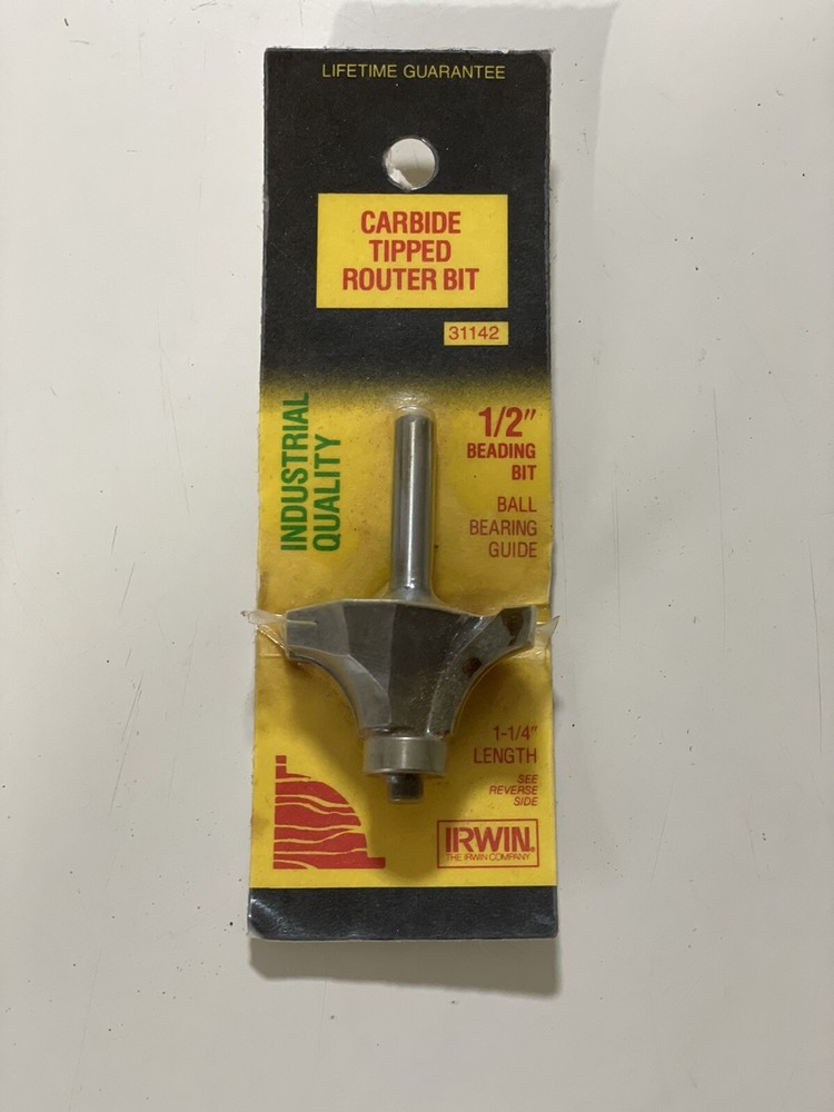 Irwin 31142 Beading Carbide Router Bit ½" Beading Bit ¼" Shank