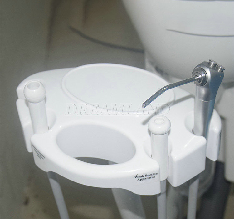 ADJUSTABLE MEDICAL DENTAL CHAIR WITH STOOL COMBINATION BLUE Hard Leather