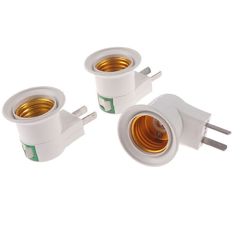 3pcs E27 Light Bulb Socket Holder Plug-in Adaptor Screw Base Lamp Wall US Plug