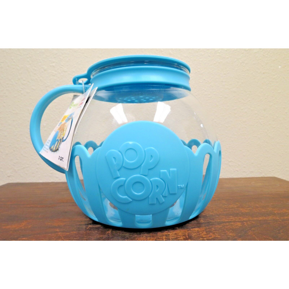 Ecolution Micro-Pop Microwave Popcorn Popper - 3 Quart Blue New NWT 3 QT