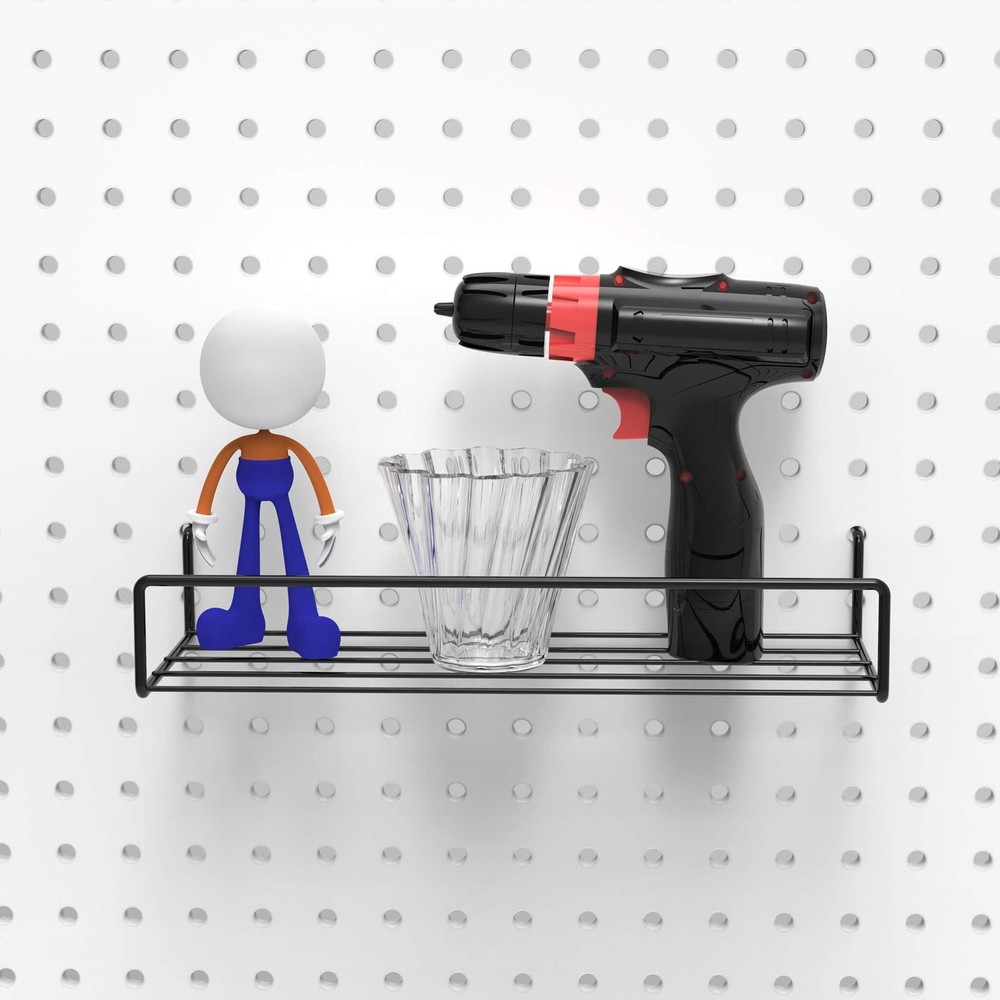 Pegboard Shelves, Peg Board Hooks, for Organizing Various Tools, 4 Packs, Black