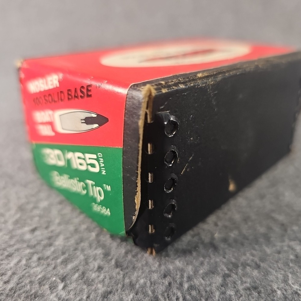 Vintage Empty box Nosler .30 Caliber (.308) 165 Grain Solid Base bullets